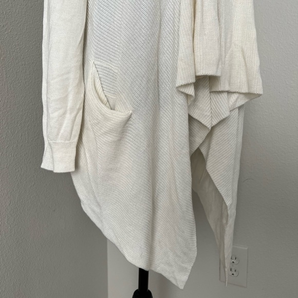 Vince Waterfall Open Front Ivory Cardigan Sweater - Picture 2 of 5